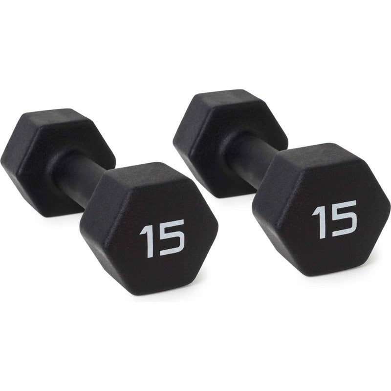 Fuxion Dumbbells Hexagon Neoprene Coated Pair Hand Weights All