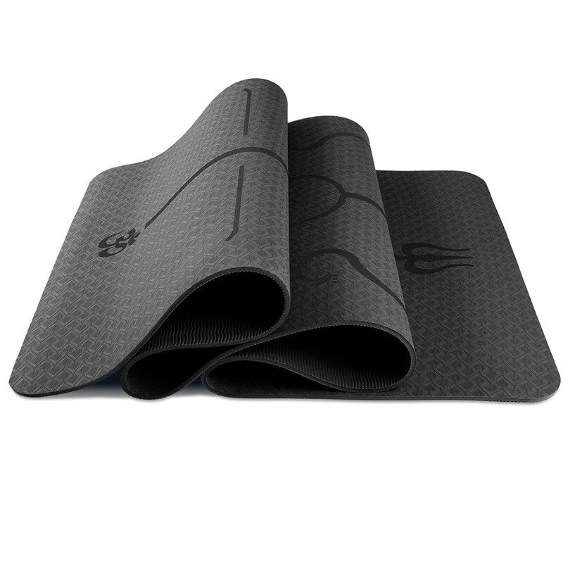 Thick TPE Yoga Mat with Position Line